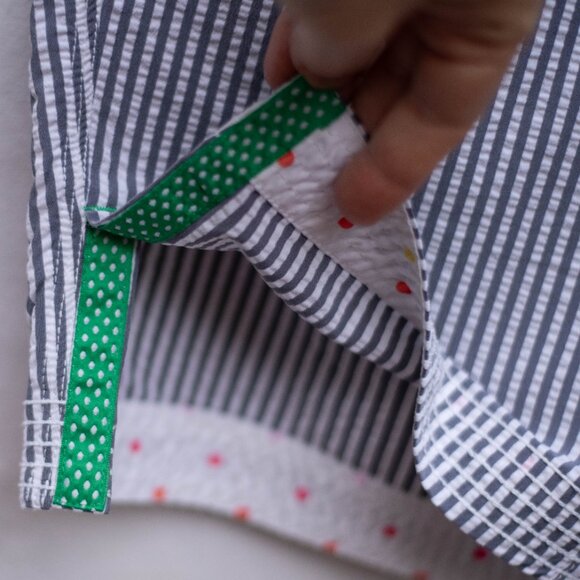 Vtg Y2k Lululemon Seersucker Beach Shorts Womens 36W Golf Bermudas Gray/White - Picture 4 of 14